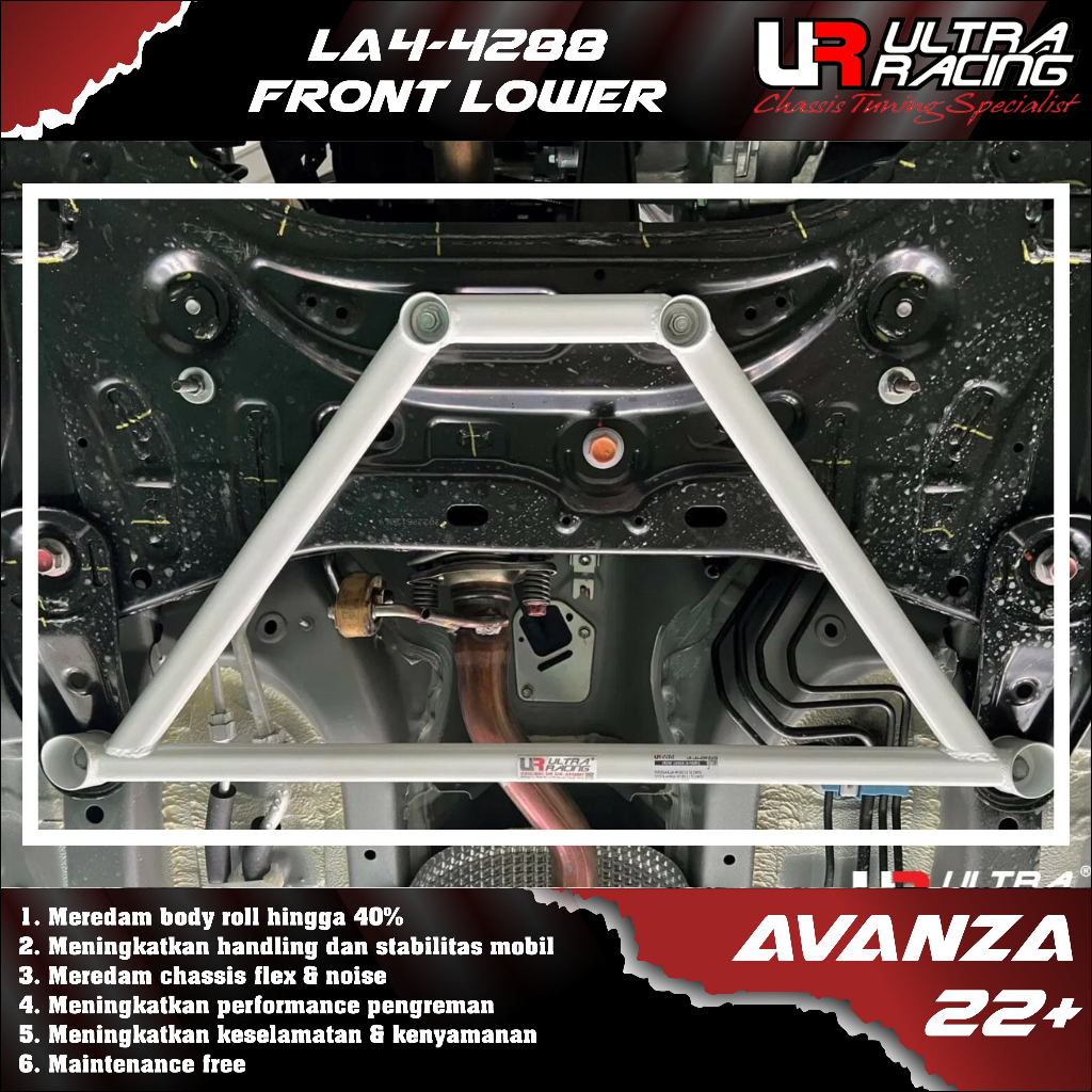 Aksesoris Strutbar Stabiliser Bar ULTRA RACING - Front lower (4points) LA4-4288 Toyota Avanza 22+ - 