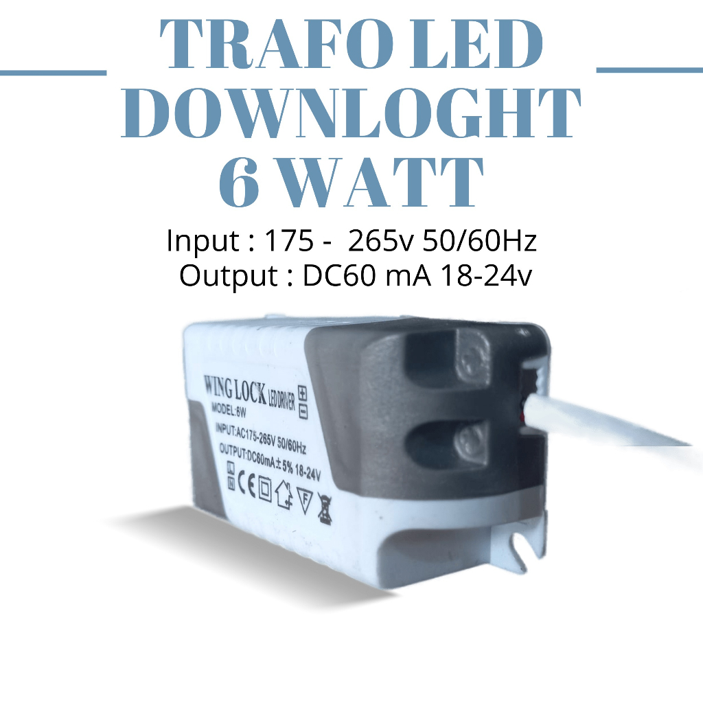 TRAFO LED PANEL DOWNLIGHT 6 WATT LED DRIVER LAMPU DOWNLIGHT 6 WATT