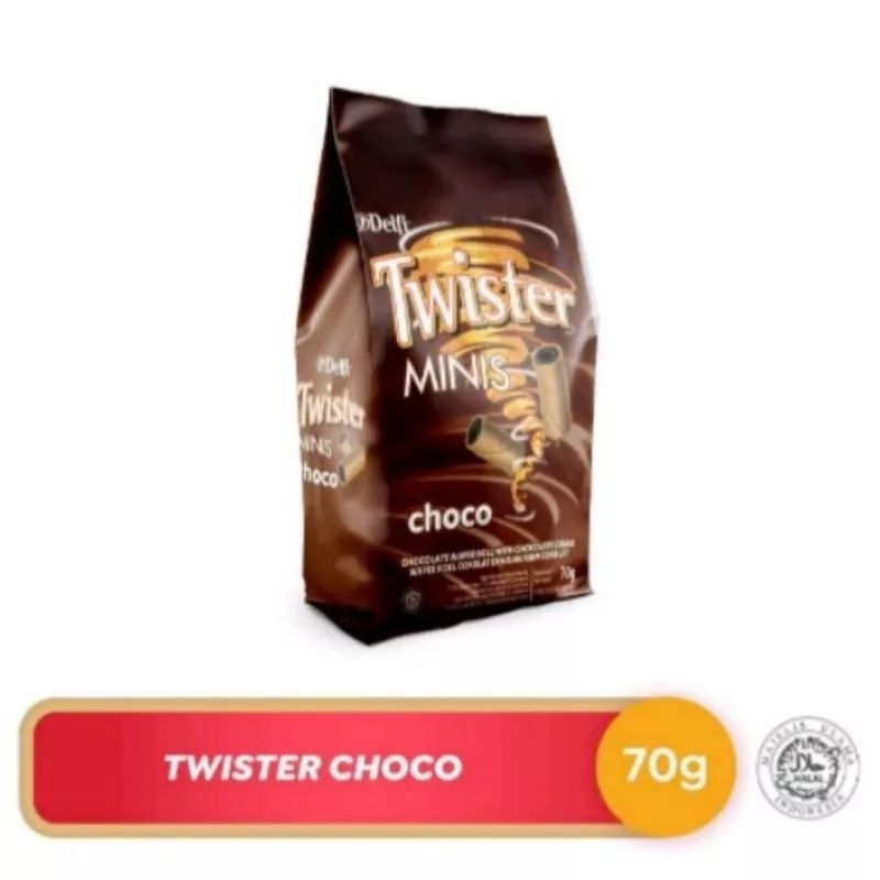 

TWISTER wafer roll coklat / black POUCH 70 gram