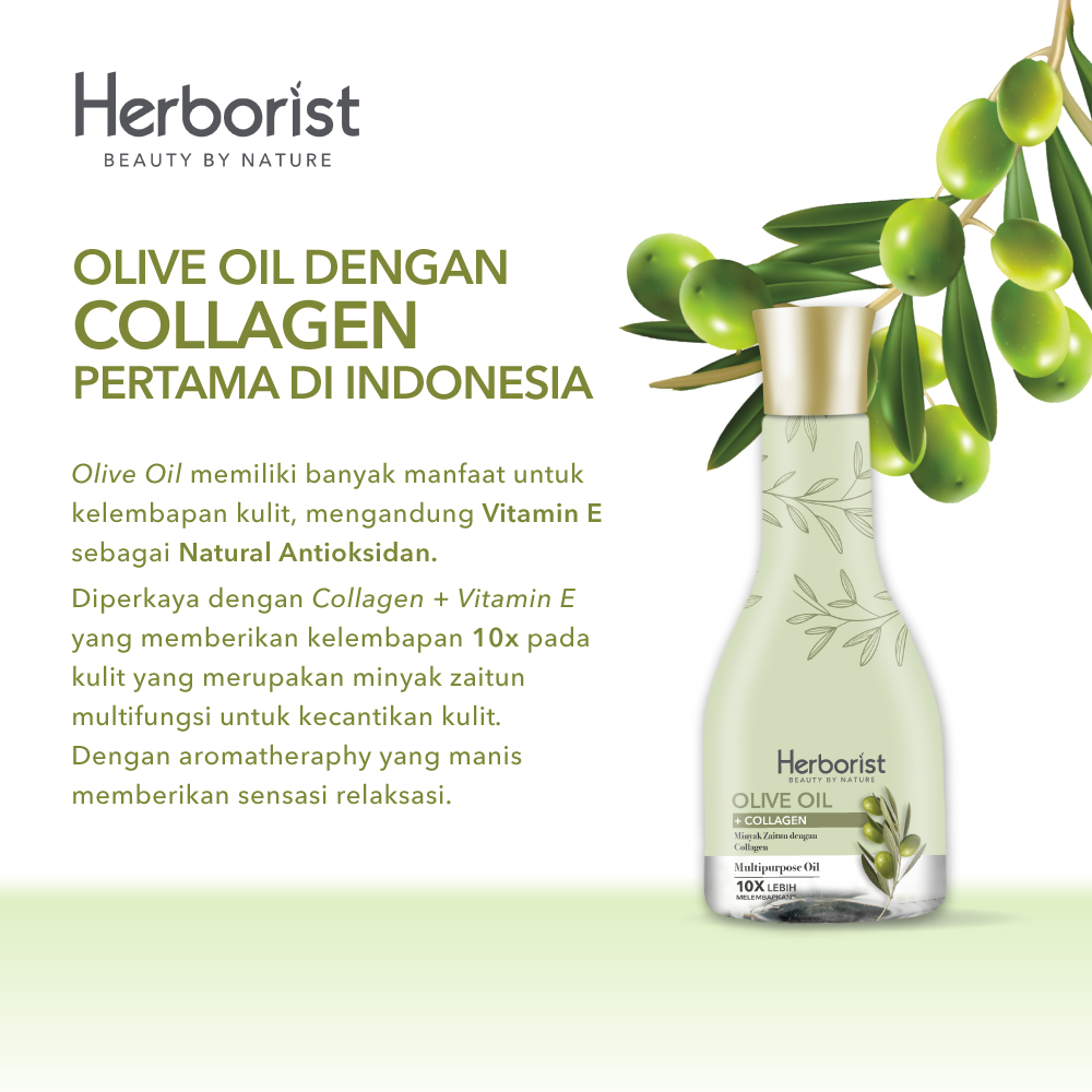 Herborist Minyak Zaitun + Collagen Body Oil Melembabkan Kulit Olive Oil Herborist
