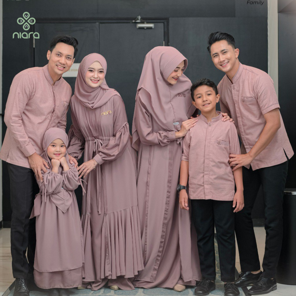 Sarimbit Keluarga Arabella By Niara Family Set Couple Warna Nirmala Mauve