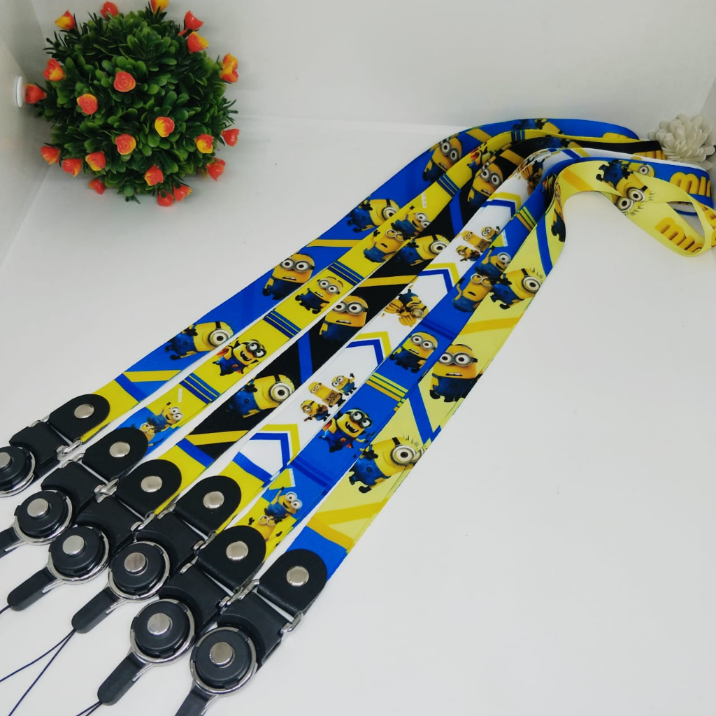 GROSIR NEW TALI GANTUNGAN HP DAN KUNCI MODEL TERBARU UNTUK MINION KUALITAS BAHAN TEBEL MOTIF RANDOM