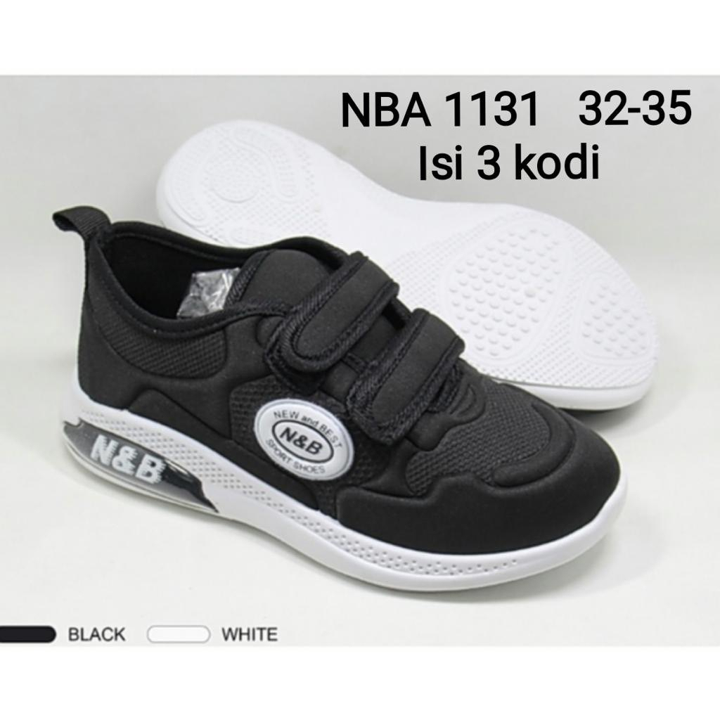 Sepatu Sneakers Anak Prepet Hitam Putih N&amp;B Unisex Ukuran 28-35  / 1128 / 1131 // 1134 / 1137