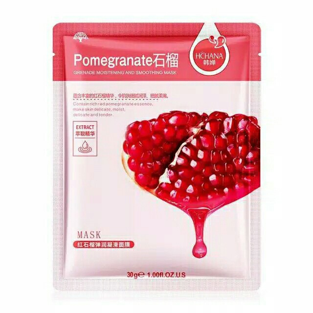 HCHANA Sheet Mask / HCHANA Masker Wajah - POMEGRANATE