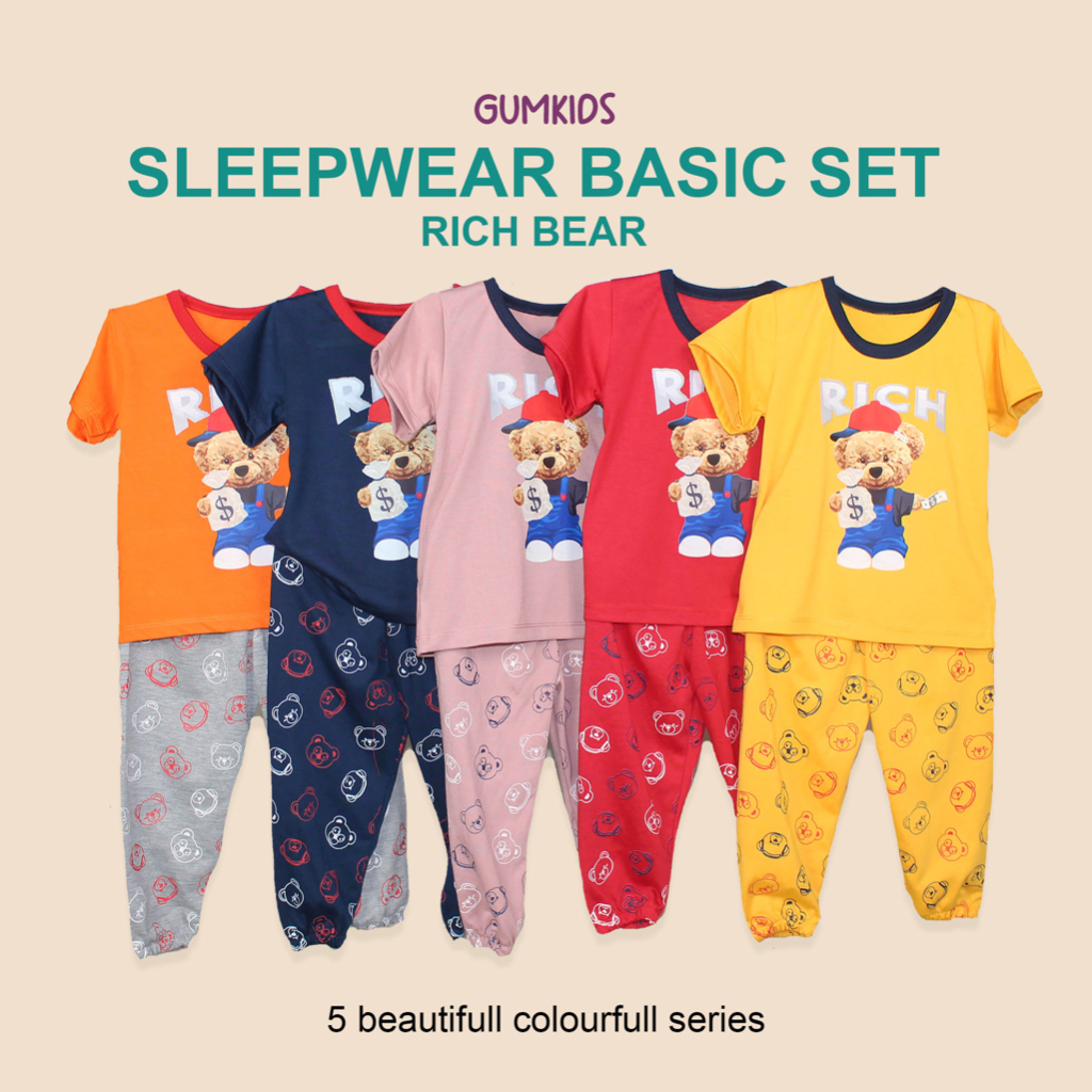 Piyama Set / Baju Tidur Sleepwear Anak Laki Perempuan / DTF Shirt Kids