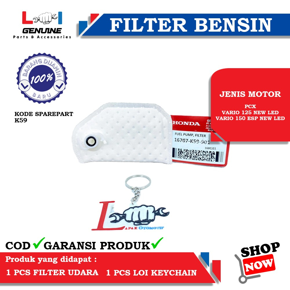 -LOI- FILTER BENSIN / PAMPERS BENSIN VARIO 125 LED, VARIO 150 ESP LED K59