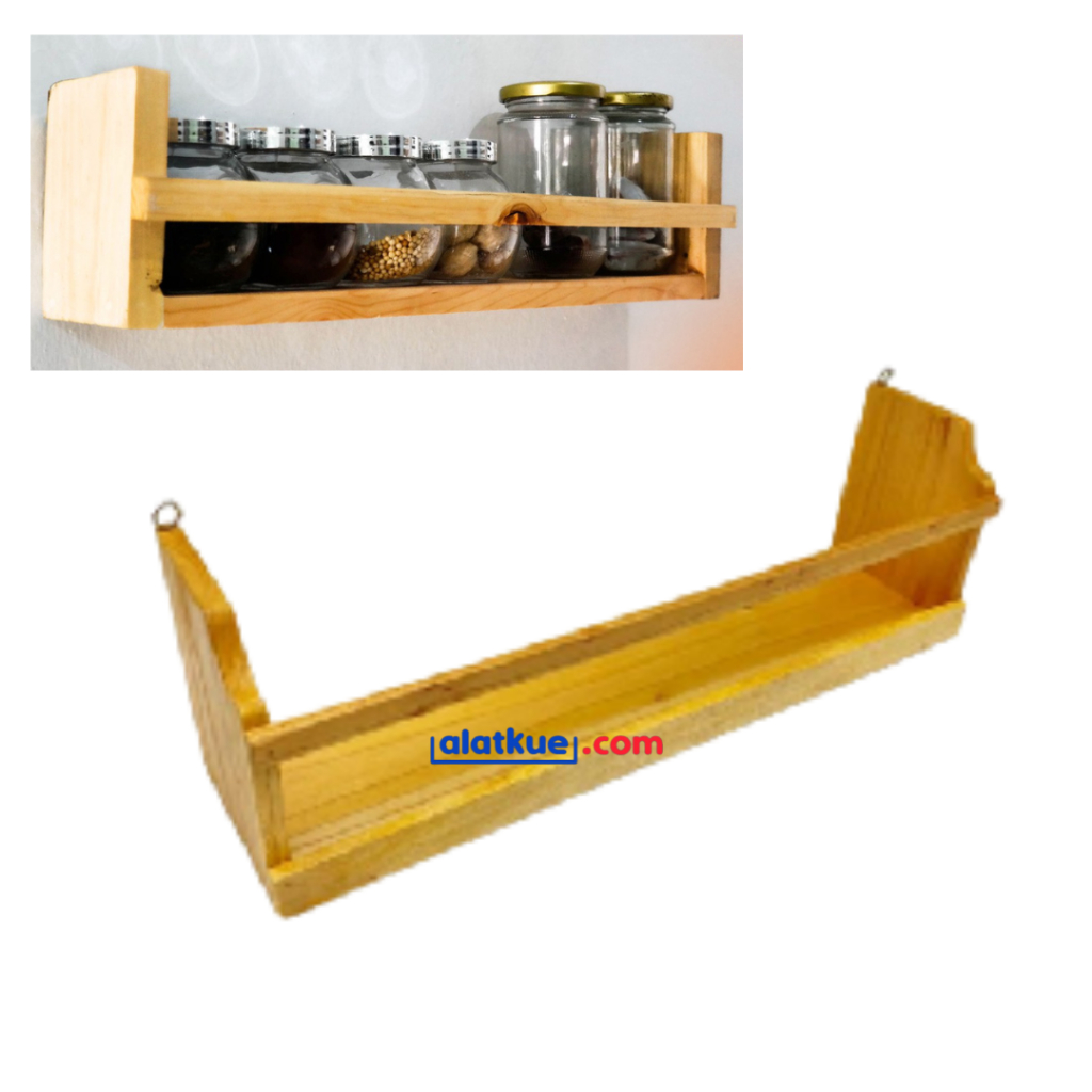 Rak Gantung Bumbu Dapur Kayu Serbaguna