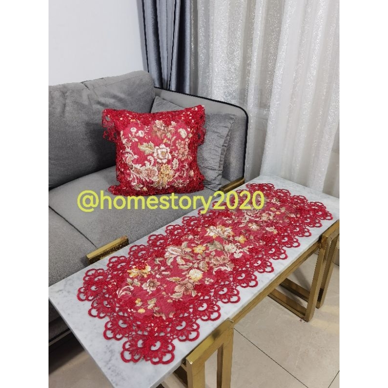 sarung bantal kursi sarung bantal sofa katun renda bordir ukuran 40cmx40cm