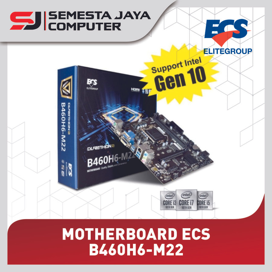 MOTHERBOARD ECS B460H6-M22 Intel Gen 10 Soket 1200