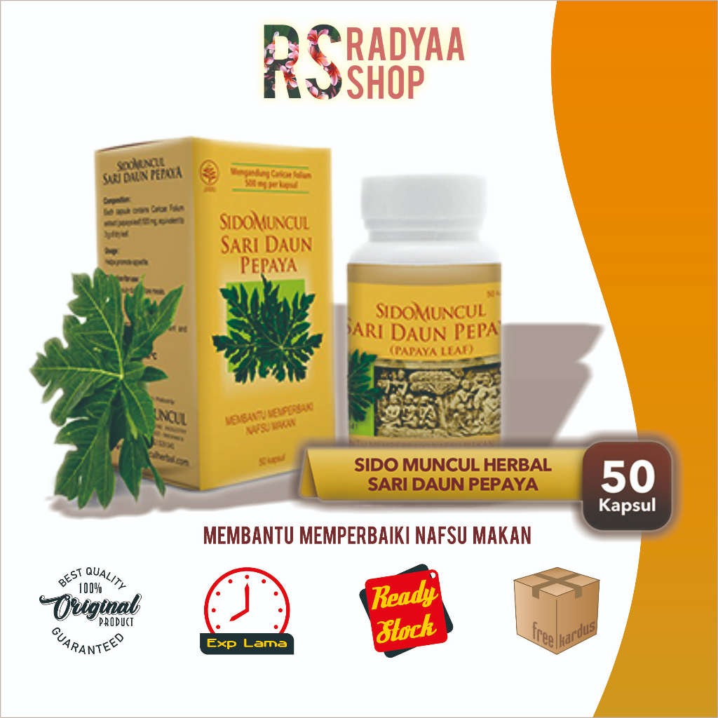 Sido Muncul Sari Daun Pepaya 50 Kapsul - Atasi Demam Berdarah Malaria