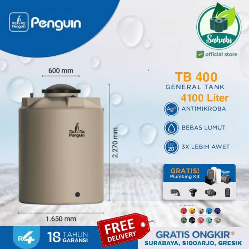 Tandon Air / Tangki Air / Toren Air PENGUIN/PINGUIN Rotamould 4 Ukuran 4000 / 4100 Liter