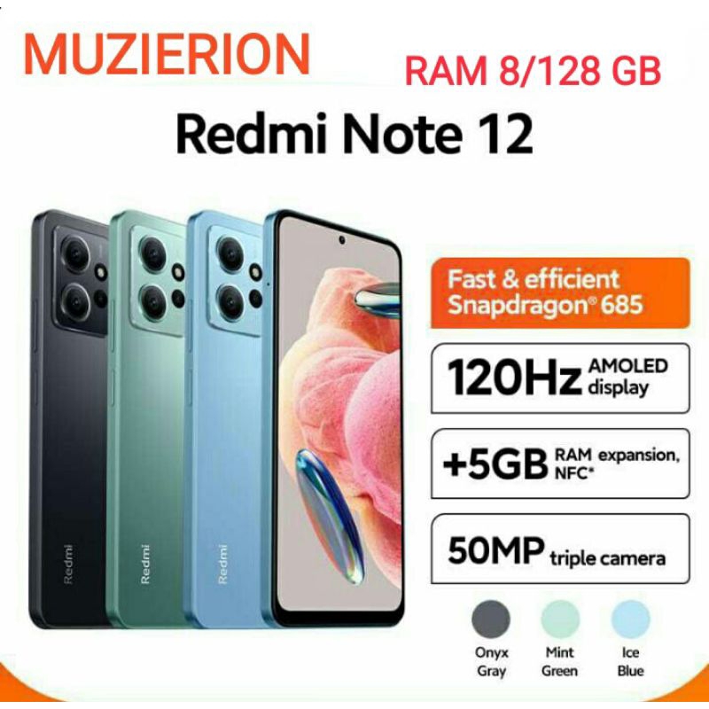 Redmi Note 12 NFC Ram 8/128 GB Garansi Resmi