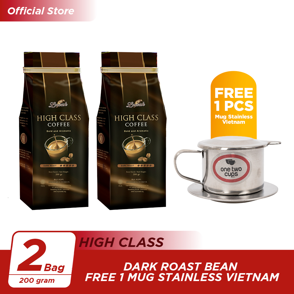 

Luwak High Class Dark Roast Bean 200gr [2] - Mug Stainless Vietnam