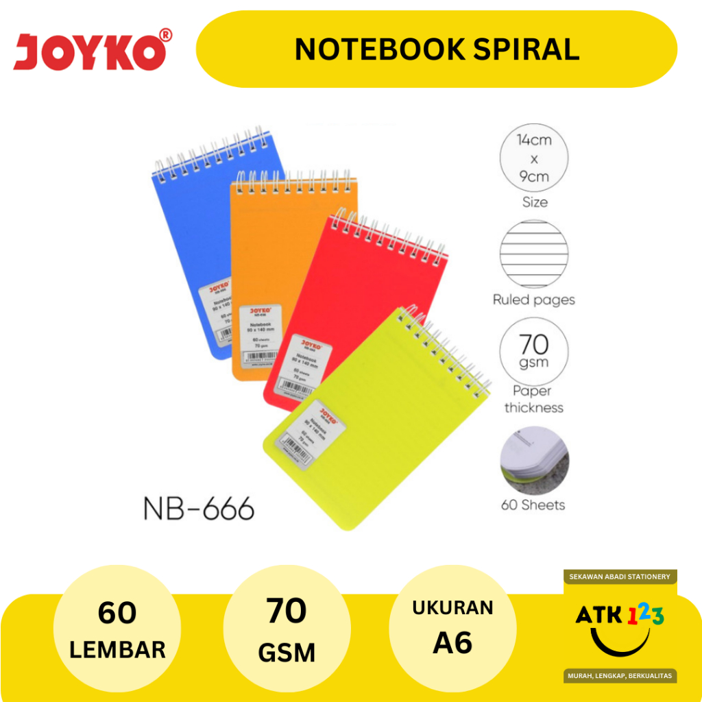 

Ruled Notebook Diary Agenda Buku Spiral Catatan Bergaris Joyko NB-666