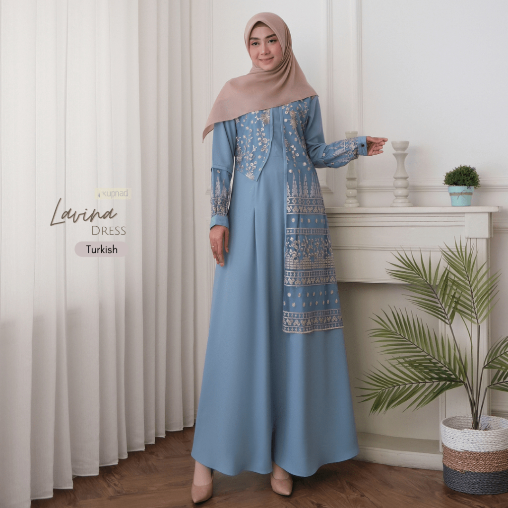 KUPNAD Gamis Flowy Premium - Lavina Dress gamis cantik bahan adem dan nyaman