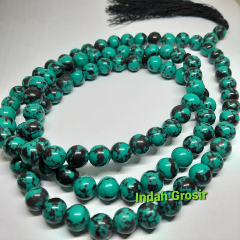 Tasbih natural batu alam pirus turquoise 10mm 99butir