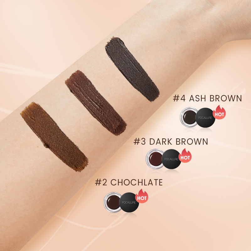 FOCALLURE Sweatproof Eyebrow Cream Eyebrow Gel With Eyeliner Pensil Long-lasting Eyebrows Makeup Tahan Keringat Krim Alis Alis Gel Dengan Eyeliner Pensil Tahan Lama Alis fa23