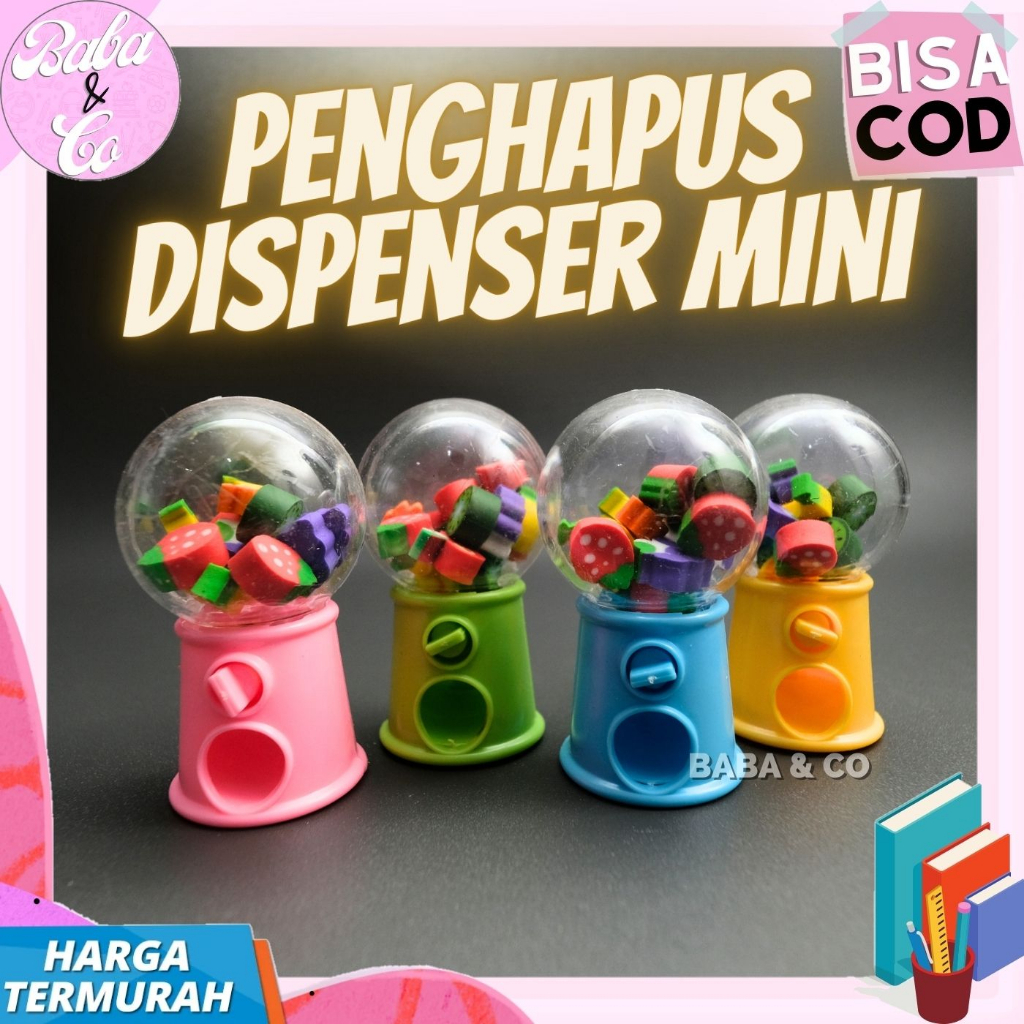 

PENGHAPUS DISPENSER MINI PENGHAPUS UNIK LUCU MINI DISPENSER PERMEN COD