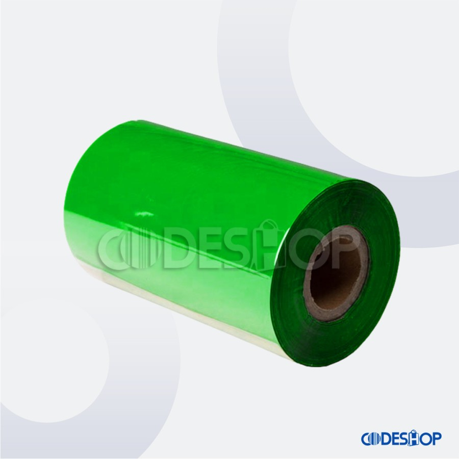 Ribbon Barcode Premium Wax 110 x 300 Meter Warna Green / Hijau 110x300 m