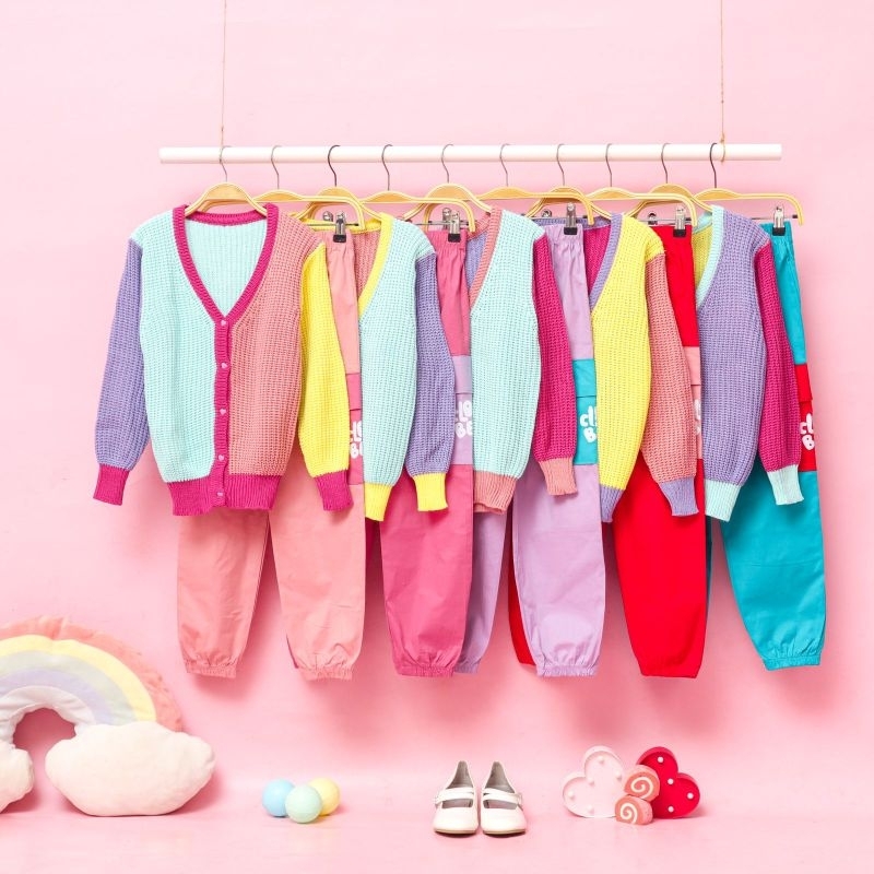 Ready ‼️ Setelan anak Cardy Candy Colourful by Cloudbee bisa COD