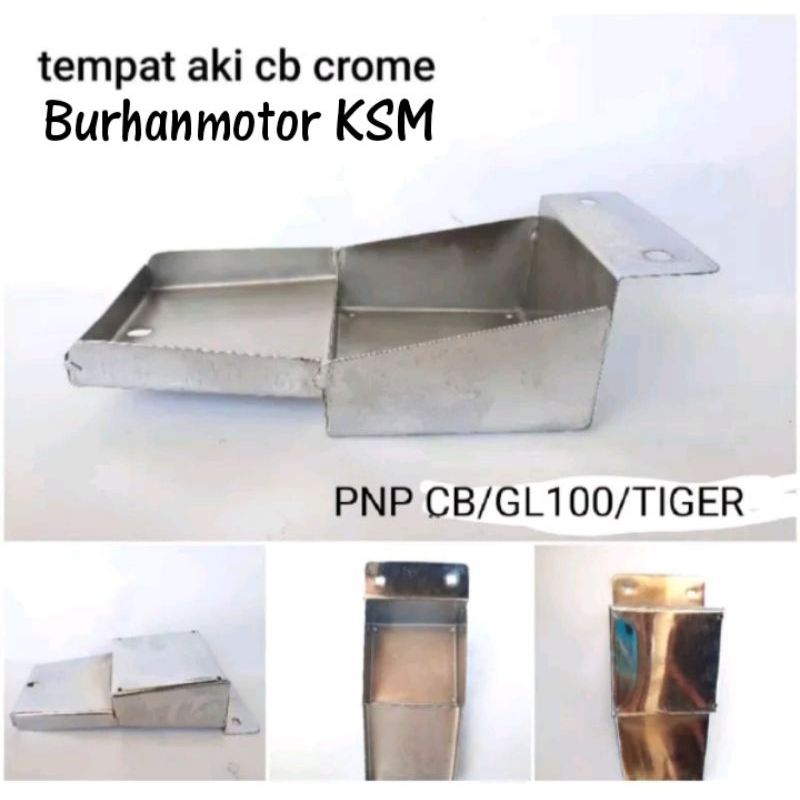 dudukan aki cb model aki FU (crom)pangkon aki cb/gl100/Tiger /wadah aki cb/wadah aki gl100l/wadah ak