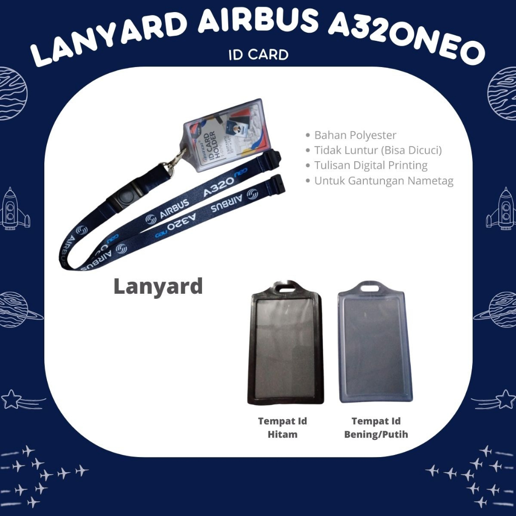 

Lanyard Airbus A320 2cm Id kantor bandara Teknik prmugari FA PIlot copilot 0RIGNAL BEST SELLER + id card 2 slot ANTI LUNTUR