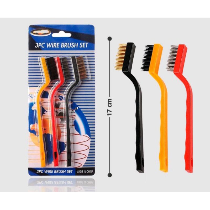 Goland Sikat Kawat Mini 3 Pcs Sikat Pembersih Kompor 3in1 Kawat Tembaga Stainless Nylon - Wire Brushes