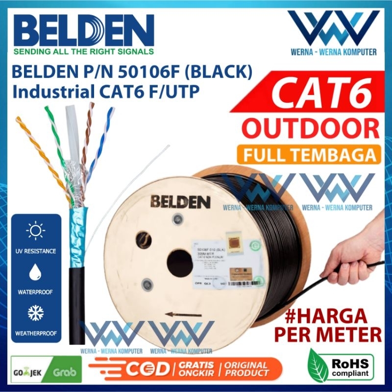 BELDEN KABEL LAN UTP CAT6 RJ45 OUTDOOR METERAN / CABLE STP NETWORK LAN BELDEN ORIGINAL 50106F