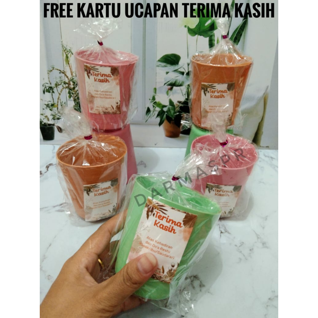 ISI ( 24 PCS ) SOUVENIR GELAS KEMAS PLASTIK/ SOUVENIR PERNIKAHAN