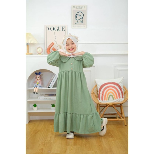 GAMIS ANAK PEREMPUAN USIA 2 4 6 8 10 12 TAHUN GAMIS ANAK TANGGUNG DRESS ANAK BAHAN CRINKLE