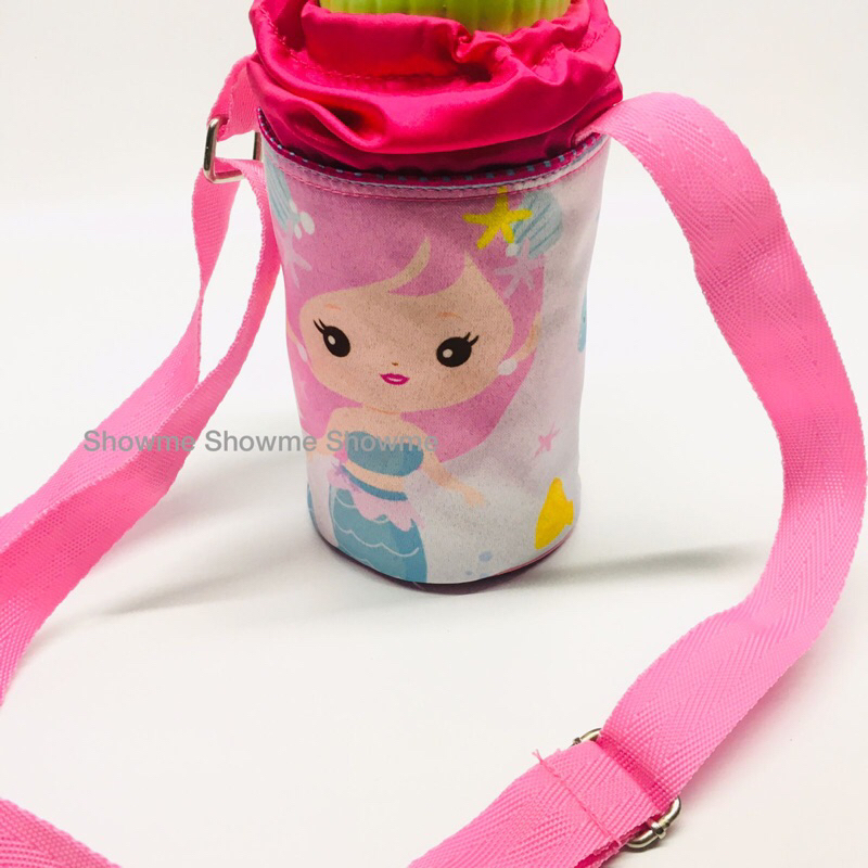 Showme tas botol minum anak sekolah karakter premium cetakan anti luntur MEMRMAID CUTE PINK