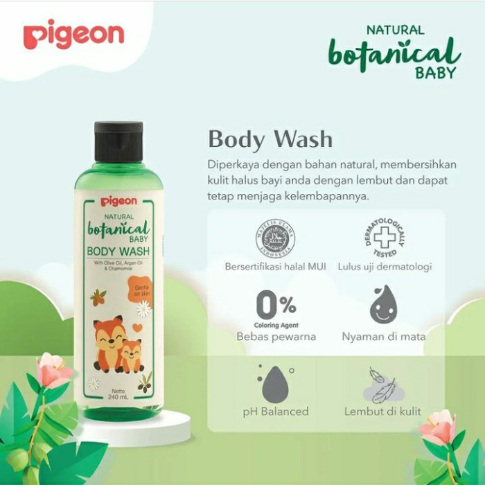 Pigeon Natural Botanical Baby Body Wash 240ml - Sabun Mandi Bayi