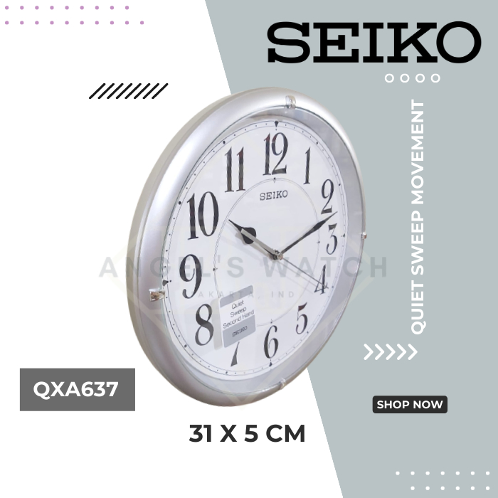 JAM DINDING SEIKO QXA637 ORIGINAL SEIKO GARANSI 1 TAHUN QUIET SWEEP