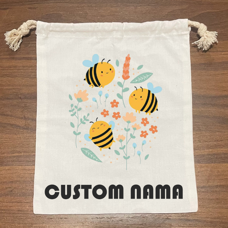 [POUCH NAMA] Kantong Pouch Hampers Lahiran Murah Set Kado Ulangtahun Anak Goodie Bag Canvas Custom