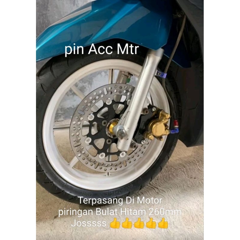 Piringan Disc Cakram Depan Variasi Model PSM Ring Gold Gozima/AND Ring Warna Diameter 260mm+Breket All Beat All Vario110 Vario 125 Vario 150 Old non CBS Scoopy Old Genio SPACY Dill