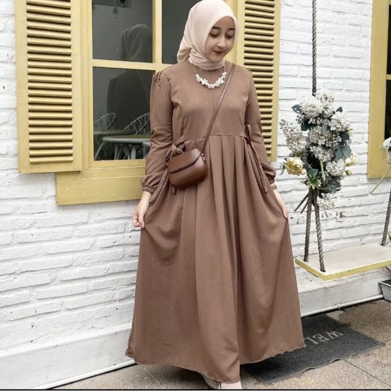 ANISHA MIDI CRINCLE AIRFLOW /terbaru/fashion muslim /atasan remaja/midi viral