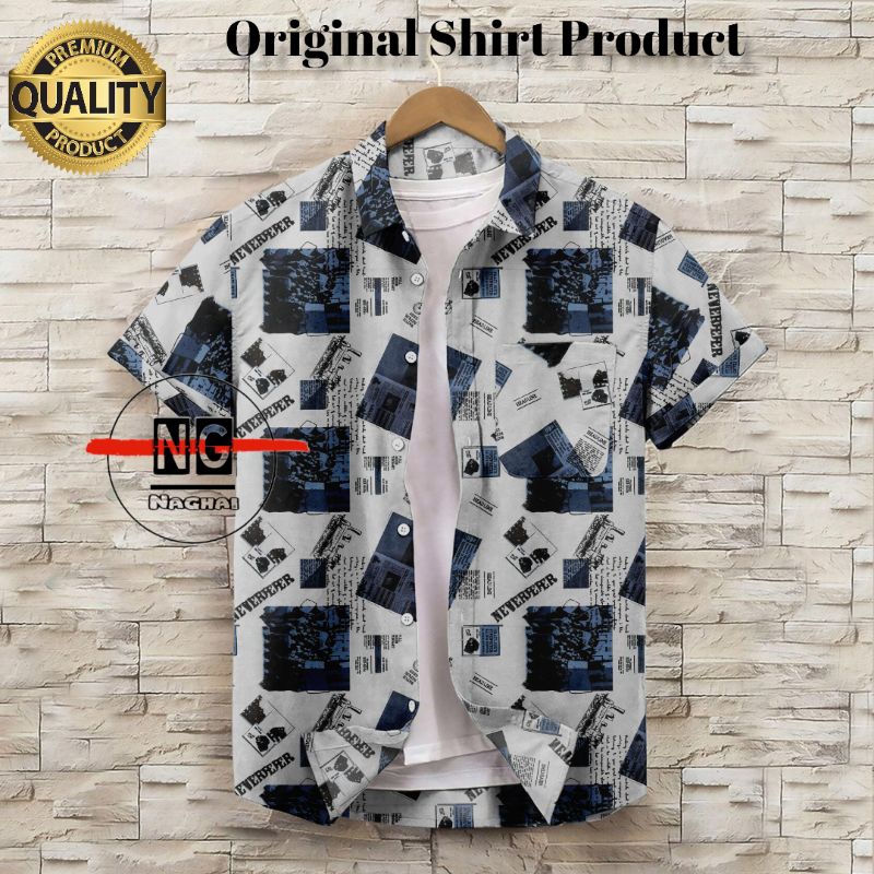 TERBARU KEMEJA DEWASA LENGAN PENDEK/HEM PRIA CASUAL MOTIF/KEMEJA