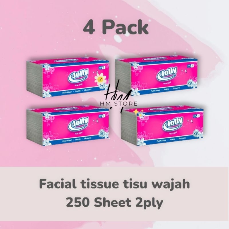 [COD] TISU TISSUE JOLLY 250 SHEET 2ply (Paket isi 4)