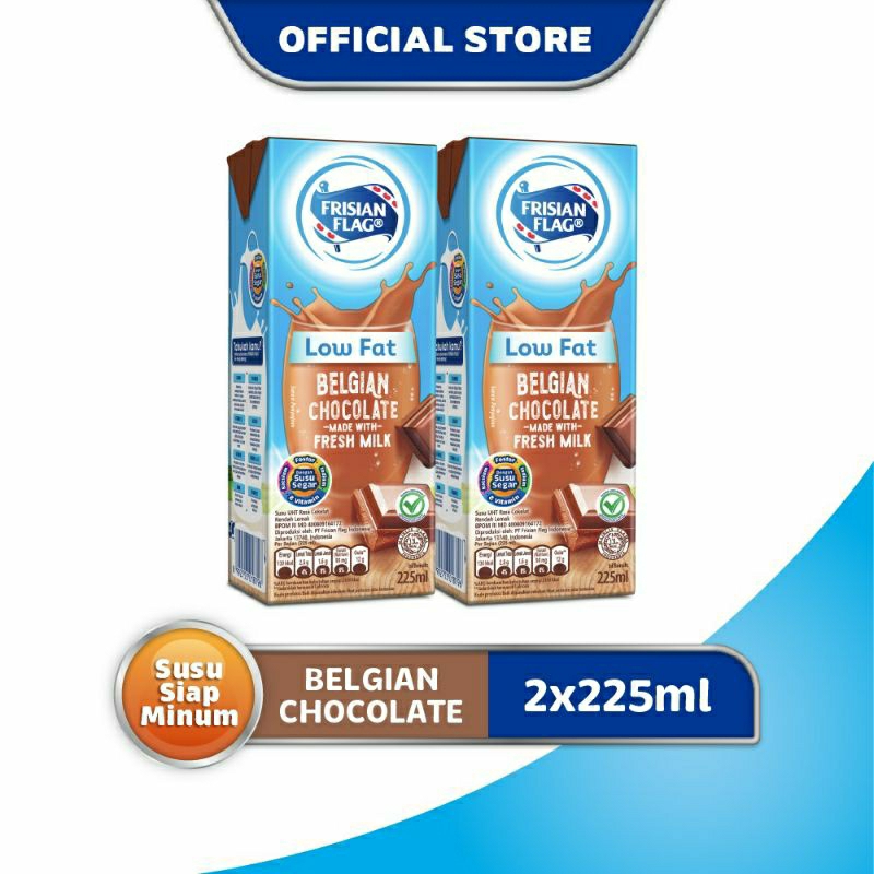 

Frisian Flag Low Fat Belgian Chocolate 225 ML - 2 Pcs