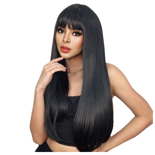 Wig - Rambut Wig Wanita Lurus Panjang Poni Korea 036