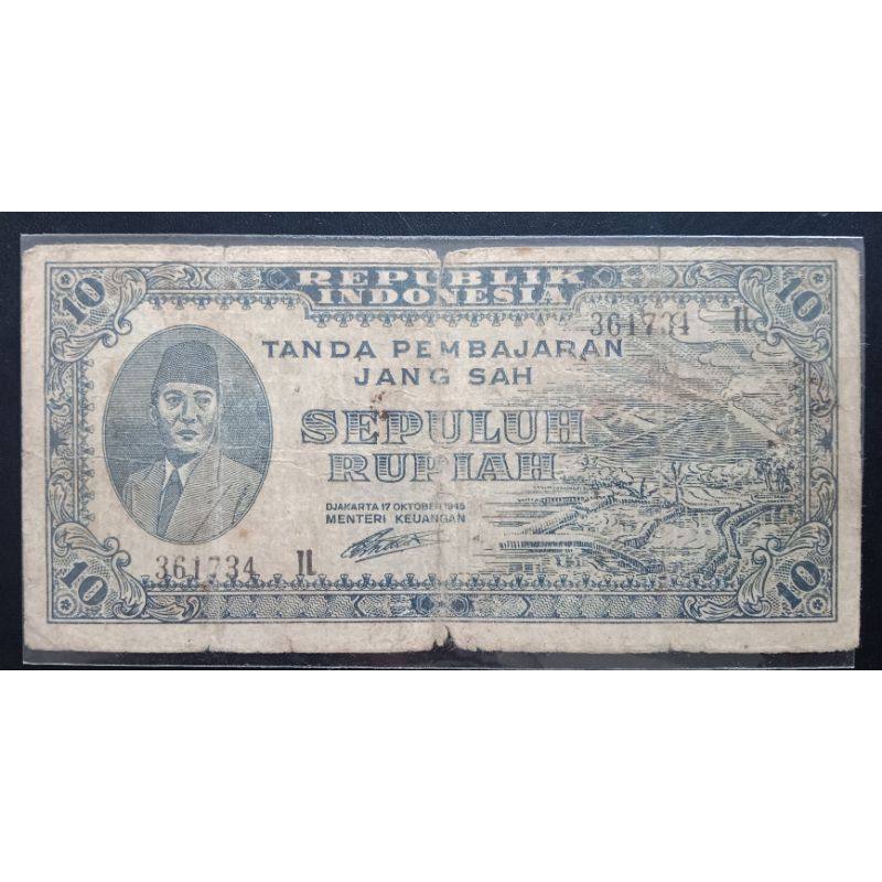 UANGKUNO 10 RUPIAH ORI THN 1945