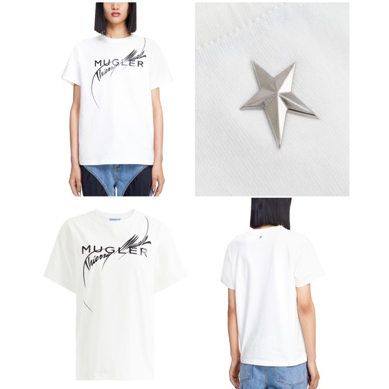Mugler X H&M White Star Mugler T-Shirt Tee