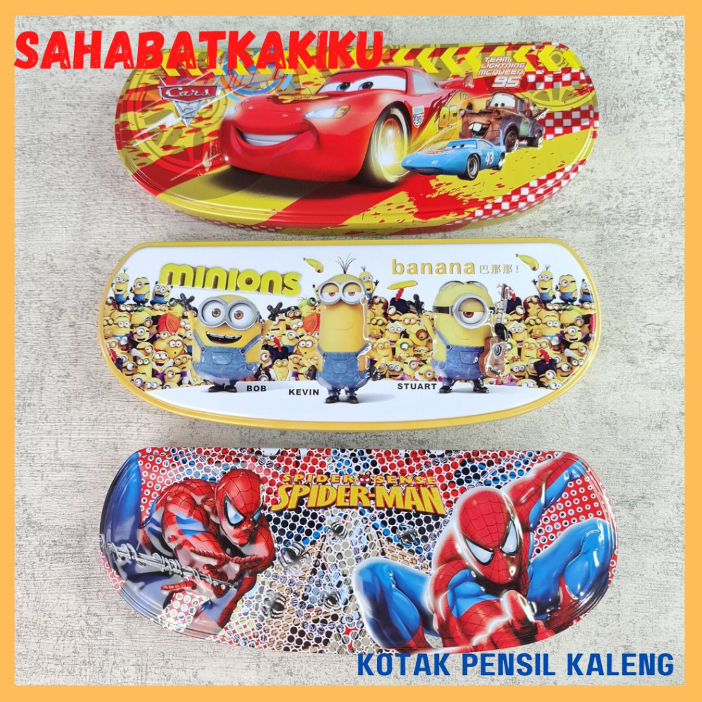 

Kotak Pensil Kaleng 2 Susun Motif Karakter / Pencil Case 2 Susun