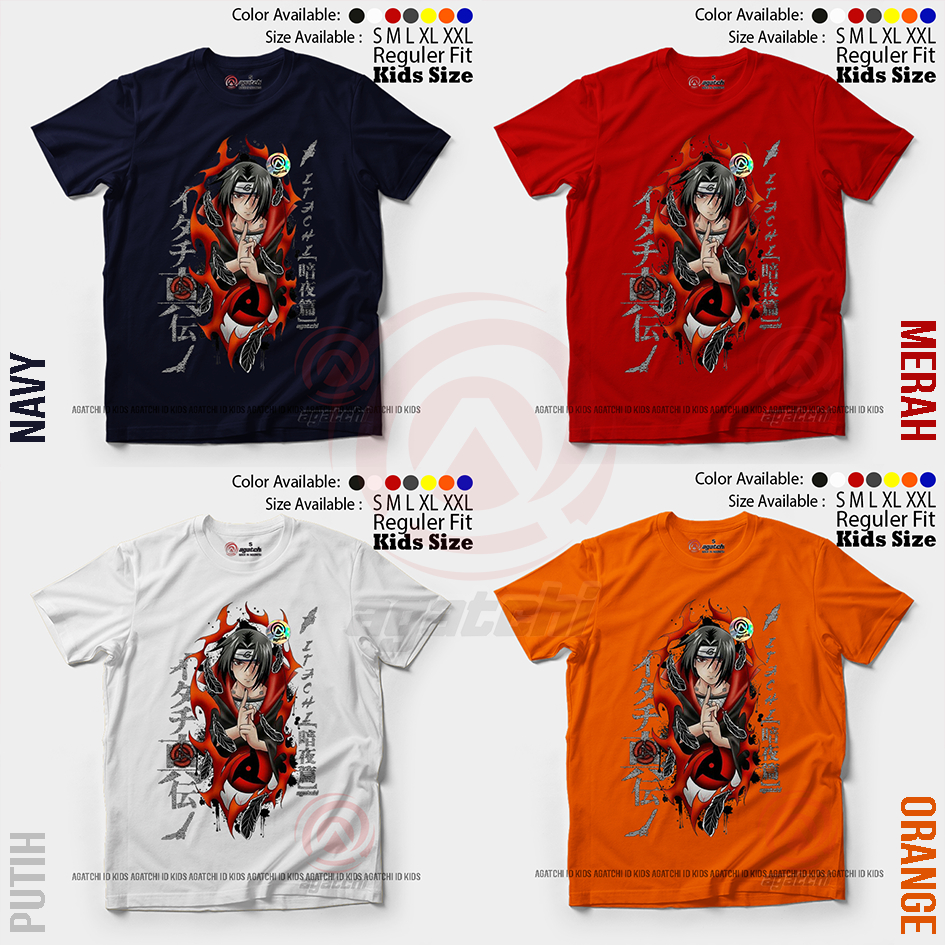 Baju Kaos Atasan Anak Laki-Laki Anime Naruto Shipuden Legend Akatsuki Uchiha Itachi