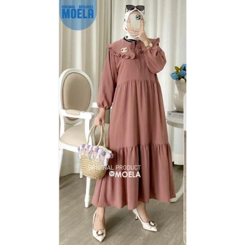 Merita Midi Dress Lengkap dengan Bross