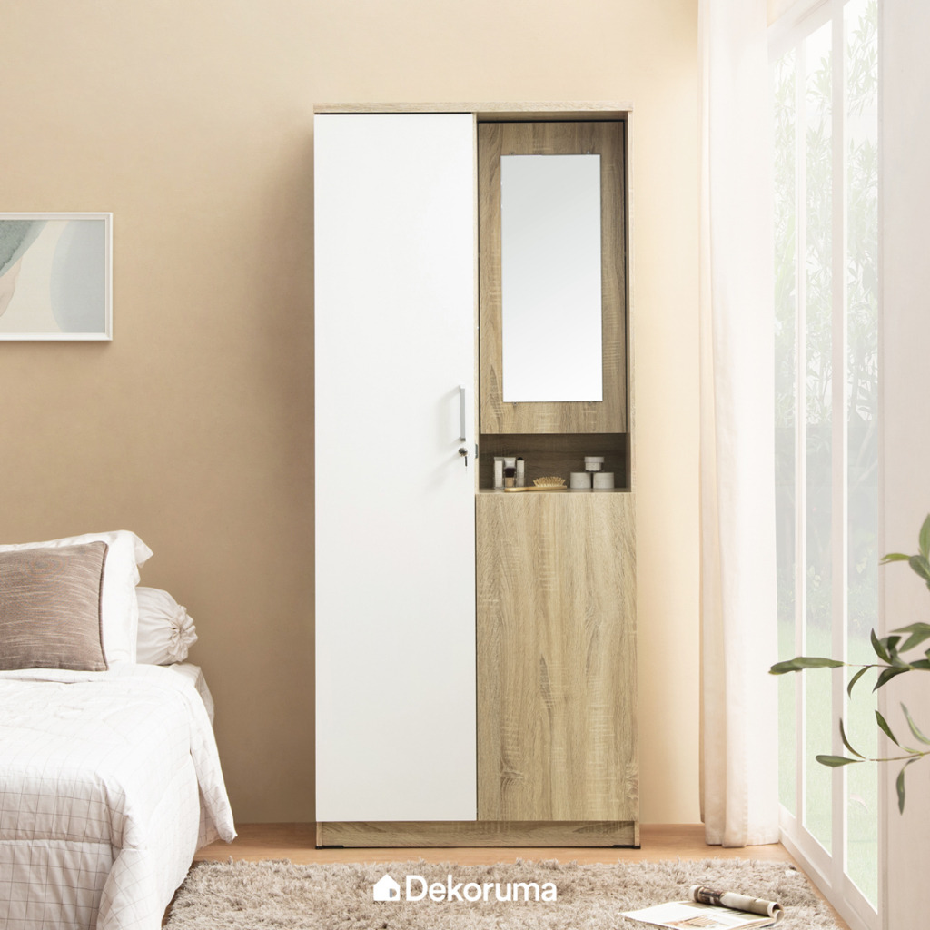 Cubic LUNA LPM 201 - Dekoruma Lemari Pakaian Oak White / Wardrobe