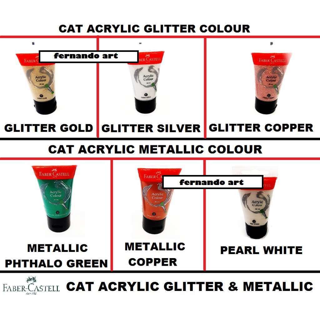 

Glitter & Metallic Acrylic Colour Fabercastell 30ml