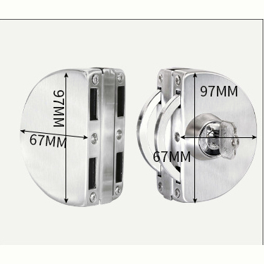 Stainless Steel 304 Kaca Pintu Kunci Cabinet Showcase Lock Kunci Pintu Kaca Ke Kaca