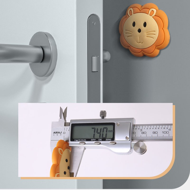 Pelindung Bantalan Gagang Pintu Silikonne Karet Penahan Benturan Pintu Dinding Tembok Tempel Motif Karakter Kartun Lucu