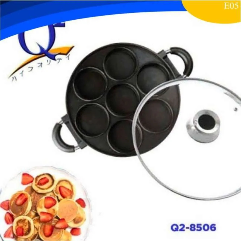 CAKE PAN SERIES TEFLON 7 LUBANG Q2 / CETAKAN MARTABAK MINI APEM SERABI KUE CUBIT Q2-8506